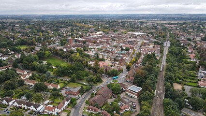 Letchworth Garden City, Hertfordshire England UK Drone Aerial 