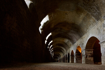 Famous 2000 years old Cryptoportiques of Arles which are vaulted chambers that may have housed...