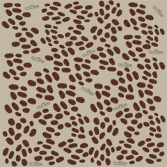 Coffee beans background seamless pattern hand drawn