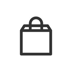 Shop bag, supermarket handle line icon.