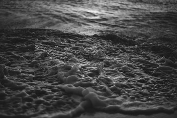 Wave in black and white background