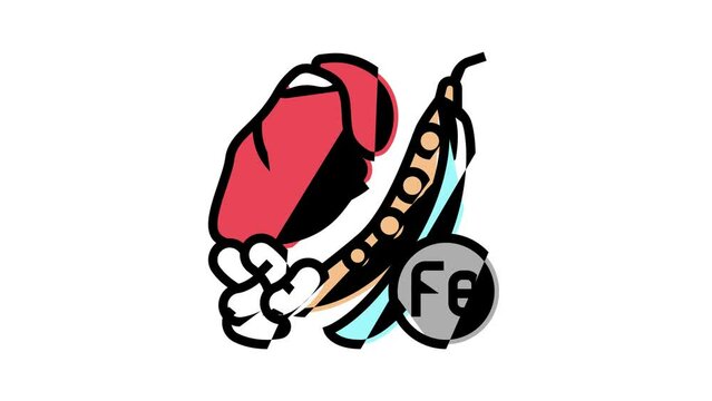 foods high in iron color icon animation