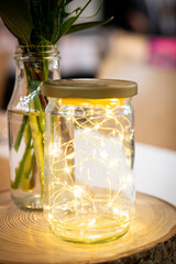 a wonderful table decoration with led lights