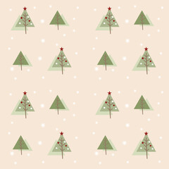 christmas tree seamless pattern