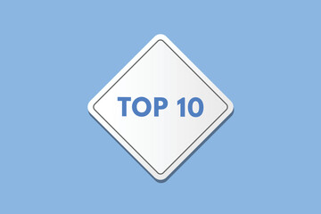 top 10 text Button. top 10 Sign Icon Label Sticker Web Buttons
