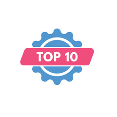 top 10 text Button. top 10 Sign Icon Label Sticker Web Buttons
