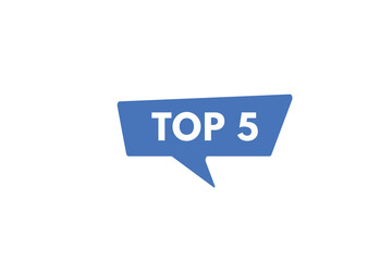 top 5 text Button. top 5 Sign Icon Label Sticker Web Buttons
