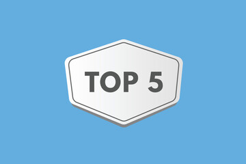 top 5 text Button. top 5 Sign Icon Label Sticker Web Buttons
