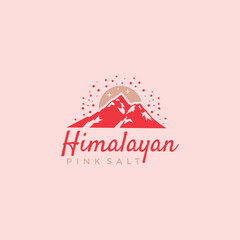 Pink Salt himalayas himalayan mountain logo vector image