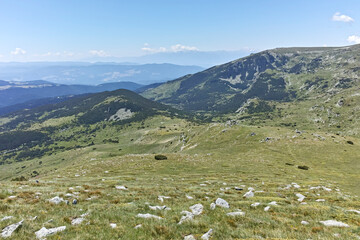 Fototapeta na wymiar Summer view of Rila mountain near Belmeken Reservoir, Bulgaria