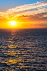 Sunset over Sea, Barcelona, Spain, Europe