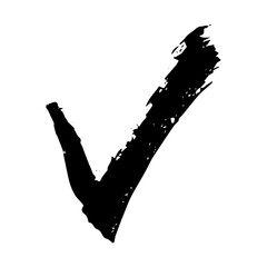 Hand drawn check mark illustration. Marker right sign clipart. Ink scribble checkbox. Single element