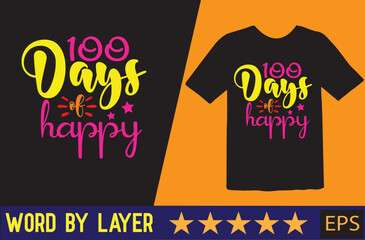 100 day of school t shirt vector design