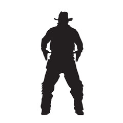 Fototapeta na wymiar illustration of American Cowboy. isolated vector black silhouette.