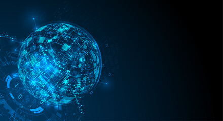 Sphere theme vector illustration. Digital technology isometric background.