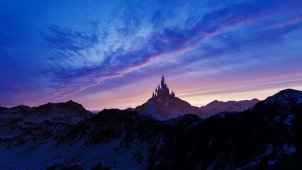 Black silhouette of a royal castle