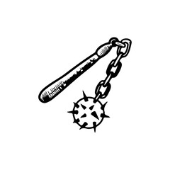 mace illustration vector with concept