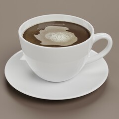 Realistic 3D Render of Cup of Coffee