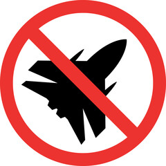 Obraz premium No flying aircraft sign. Forbidden Signs and Symbols.