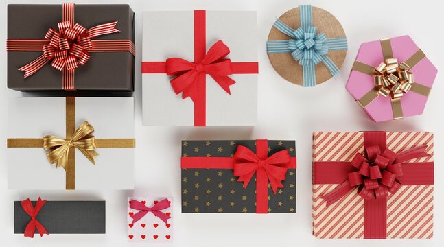 Realistic 3D Render of Gifts Collection