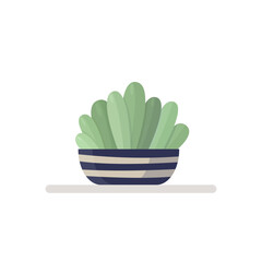 Home plant in pot. Indoor plant.  Vector illustration in flat style.