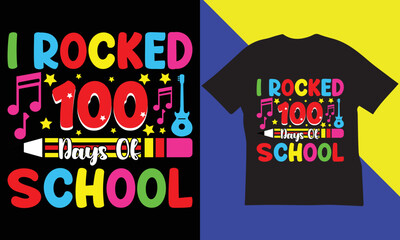 100 Days Of School T-Shirt Design.