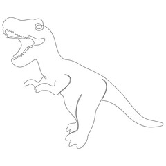 One continuous line of Tyrannosaurus Rex. Thin Line Illustration vector Dinosaur concept. Contour Drawing Creative ideas.