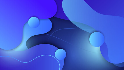 Dark blue gradient abstract background with wavy line shape and circle