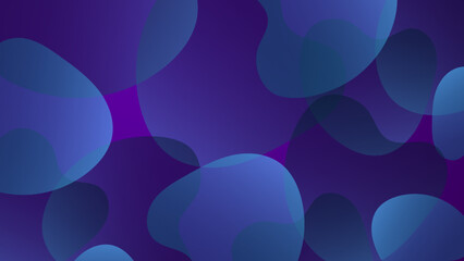 Dark blue and purple gradient background with fluid liquid blob shapes