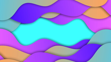 Colorful fluid background dynamic textured geometric element. Modern wave wavy background. Modern gradient light vector illustration. Abstract colorful wavy background papercut style with line texture