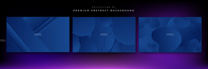Abstract design with dark blue geometric background. Blue background. Vector abstract graphic design banner pattern background template.