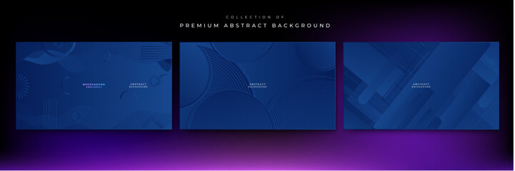Abstract design with dark blue geometric background. Blue background. Vector abstract graphic design banner pattern background template.