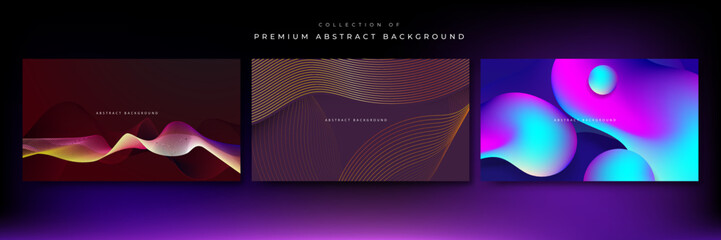 Modern colorful template background with gradient color. Design with liquid shape, circle, geometric, wavy shape, light and halftone. Vector illustration.