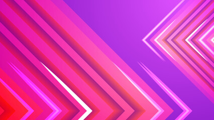 Modern abstract red orange pink arrow background with colorful gradient composition and 3d dynamic concept. Vector illustration. Minimal color gradient texture banner template.