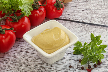 Spicy Mustard sauce in the bowl