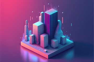 Illustration about futuristic city. Made by AI.