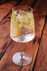 Summer refreshing non alcoholic cocktails with lemon and cucumber