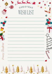 Modern Cute Christmas Wish List Planner