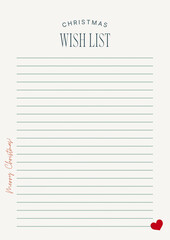 Christmas Wish List Planner