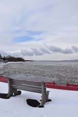 First snow on the river, Montmagny, Québec, Canada