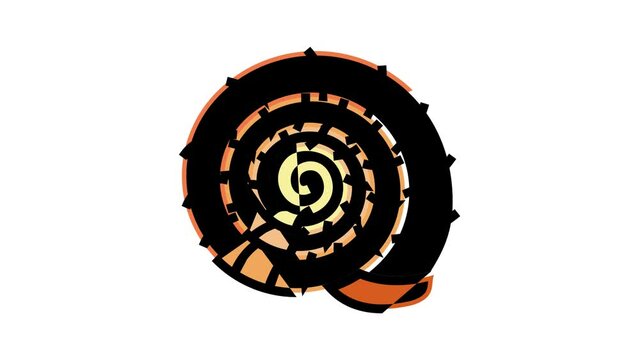 spiral seashell beach color icon animation