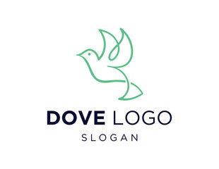 Logo design about Dove on a white background. created using the CorelDraw application.