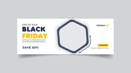 Obraz premium Black Friday social media post, web banner, and Facebook cover template
