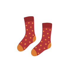 Polka dot socks. Vector illustration in a flat style.