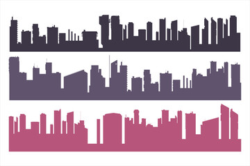 Naklejka premium Silhouette City Landscape