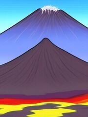 Fototapeta na wymiar volcano in the sky