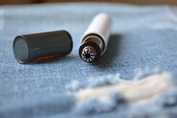 Man, men's beard and nose and ear care products, beard trimming, nose and ear hair trimmer