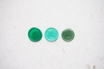 colorful thank you wax coin for vintage wedding invitation decoration