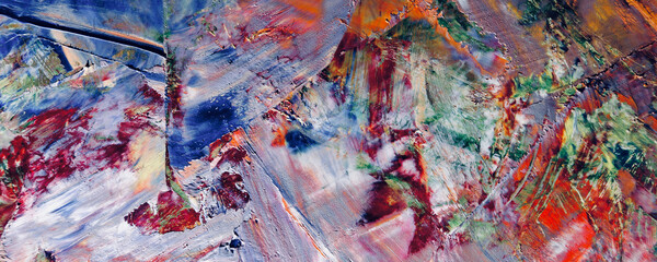 Color texture. Hand drawn oil painting on canvas. Abstract art background. Modern, contemporary art. Colorful canvas. Wall decor background	
