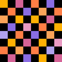 Abstract seamless pattern. Retro checkered colorful background. Vector texture for print, textile, fabric, packaging.